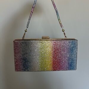 Multicolor Crystal Embellished Clutch